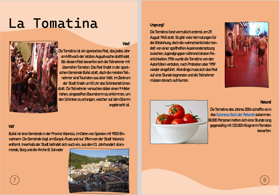 Eine Doppelseite eines Magazins